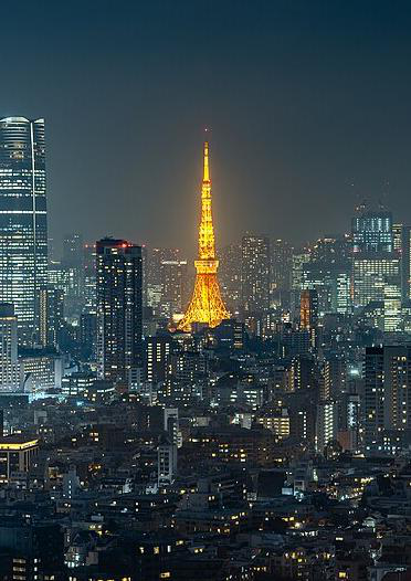 Portada del relato: Tokio nocturno con la Tokyo Tower