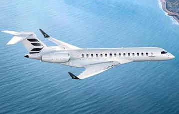 Figura 1. Jet ejecutivo Global 8000 de Bombardier alcanzando velocidad máxima Mach 0.95. Obtenido de: A21 (2025).