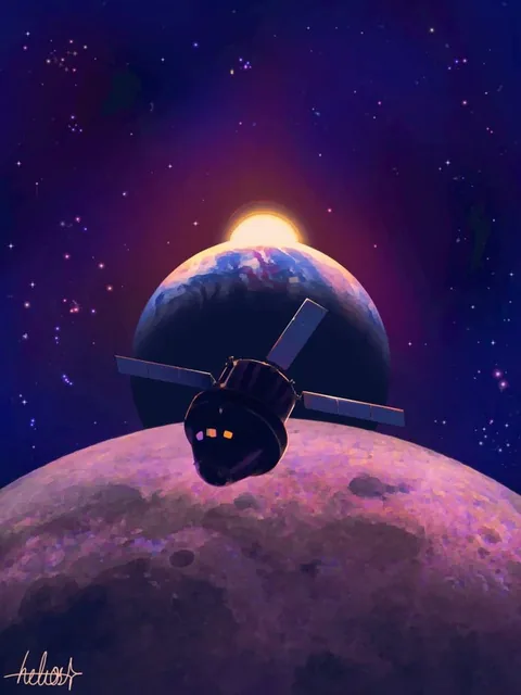 “Nueva misión”, ilustración de Helios inspirada en Artemis II.